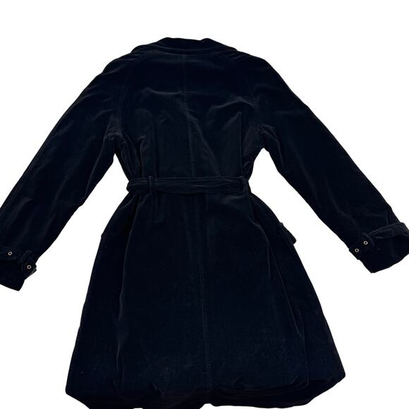 Newport News Goth Edgy Witchy Velvet Long Classic Trench Coat Women's Size 10 - Picture 3 of 8